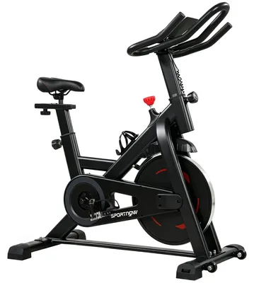 Zdjęcie produktu dla Rower treningowy z aplikacją i hamulcem magnetycznym | Kolor: czarny | Wymiary: 52,5 x 111,5 x 114,5 cm