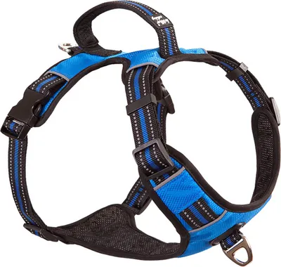 Produktbild von Brother Cat Dog Gepolstertes Hunde Geschirr blau/schwarz, diverse Größen, NEU, Größe: M Bauchumfang: 56-69 cm / Brustumfang: 33-52 cm