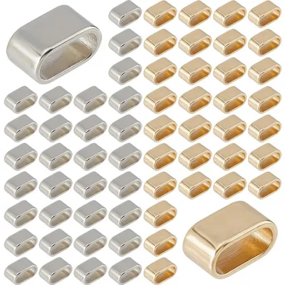 Productafbeelding van Schuifparels - 80 stuks in 2 kleuren met groot gat - geschikt voor het maken van sieraden, zoals platte armbanden en kettingen - 12,5x7x6,5 mm