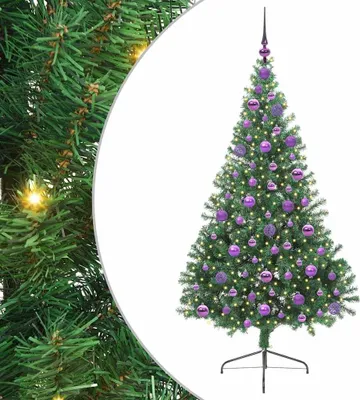 Zdjęcie produktu dla vidaXL Sztuczna, oświetlona choinka zielona 180 cm PVC