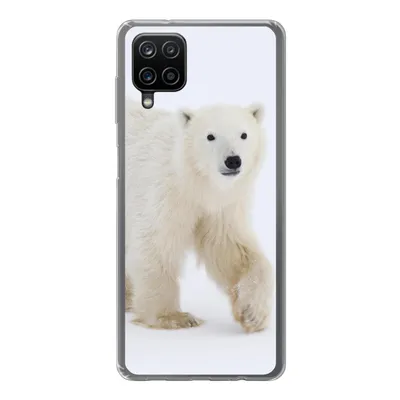 Produktbild von MuchoWow® Handyhülle Schutzhülle Hülle für Samsung Galaxy A12 Eisbär - Schnee - Weiß Silikon Softcase Handy Hülle - Bild