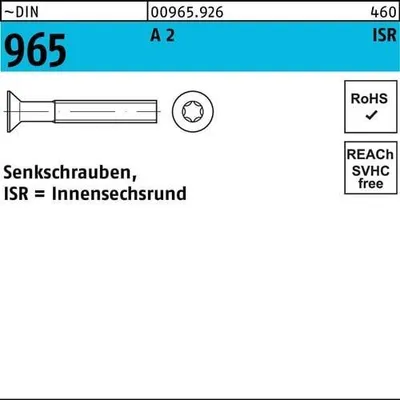 Produktbild von Reyher  Senkschrauben DIN 965 A 2 M 6 x 35 -T30 A 2 (200 Stück)