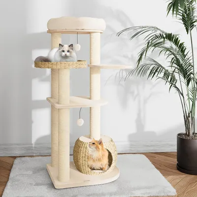 Immagine prodotto di Torre per gatti - Albero per gatti - Tiragraffi - Mobile per gatti - Palo per arrampicata - Altezza: 134,5 cm
