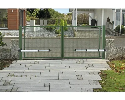 Produktbild von Doppeltor ALBERTS Doppelstabmatte mit E-Antrieb 400 x 120 cm grün