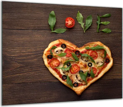 Produktbild von Herdabdeckplatten Glaskeramikkochfeld-Abdeckung Spritzschutz Glas 60x52cm PIzza