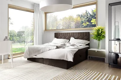 Produktbild von Boxspringbett Schlafzimmerbett 120x200cm LAZARO Nr.5 Braun inkl. Bettkasten