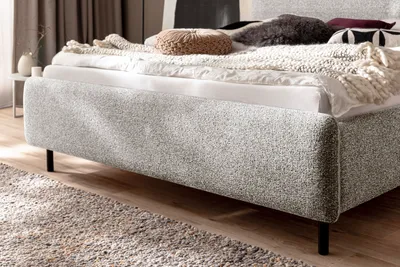 Produktbild von Meise Möbel Stauraumbett Primo 180x200 cm | Bettkasten & Lattenrost | Strukturstoff Beige | Metallfuß schwarz