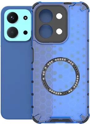 Produktbild von Magnet Hülle für Xiaomi Redmi 15C 5G / 4G Honeycomb Hybrid Ringhalter Blau