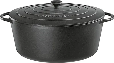 Zdjęcie produktu dla Küchenprofi 0402001033, 7 l, Czarny, Ceramika, Gaz, Halogen, Indukcja, Płyta jednolita, Żeliwo, Czarny, Żeliwo