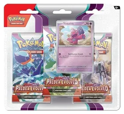 Zdjęcie produktu dla Pokemon Paldea Evolved: Tinkatink 3-Pack Blister German