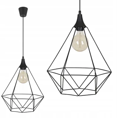 Produktbild von Diamant Pendelleuchte Draht Loft Retro – Hängelampe Deckenlampe im Edison Stil