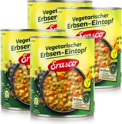 Produktbild von Erasco vegetarischer Erbsen-Eintopf 800g Fertigessen (4er Pack)
