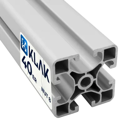 Produktbild von KLAK - Aluprofil 3m System-, Montage-, Konstruktionsprofil Nut 8  40x40 Light silber