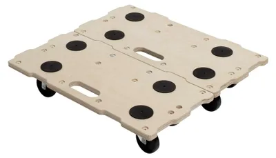 Produktbild von Möbelroller aus Birkensperrholz, 2 Stück, 400 kg Tragkraft, 4 kugelgelagerte 360°-Rollen, modular, teilbar