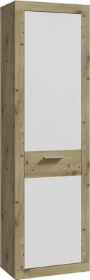 Produktbild von Forte BACCIO Garderobenschrank 60, moderner Flurschrank, 1-türig, Mehrzweckschrank, Holzwerkstoff, Artisan Eiche|Weiß, 58,3 cm breit x 196,8 cm hoch x 33,8 cm tief