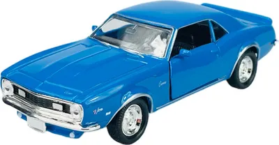 Image de Welly Old Timer 1968 Chevrolet Camaro Z28 Bleue 1:34-1:39 Modèle réduit en métal moulé sous pression Neuf dans sa boîte 42324