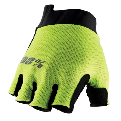 Zdjęcie produktu dla 100% Męskie krótkie rękawiczki Exceeda Gel, Fluo - Żółty, M