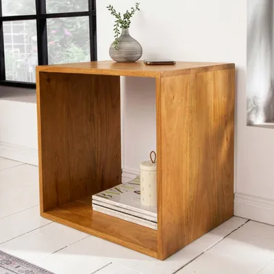 Produktbild von riess-ambiente Beistelltisch MAKASSAR 45cm braun honey finish massives Mangoholz Nachttisch