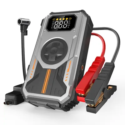Produktbild von Auto Starthilfe 6000A Spitze 12000mAh Jump Starter Starthilfekabel, 12V Autobatterie Anlasser (bis zu 7,5L Benzin, 6,0L Diesel), Starthilfe Powerbank