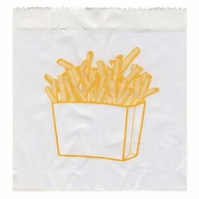 Produktbild von 300x Pommes-Frites Beutel bedruckt 100x50x110mm mit Seitenfalten