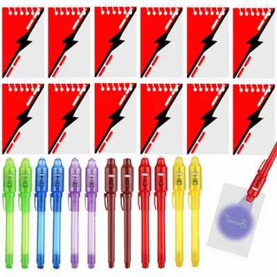 Kindergeburtstag-Set: 12 UV-Stifte + 12 Notizbücher