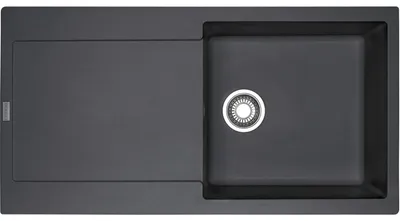 Zdjęcie produktu dla Franke Maris zlewozmywak do zabudowy Fragranit MRG 611-97 Onyx stal szlachetna z przyciskiem od 60 cm 114.0477.353