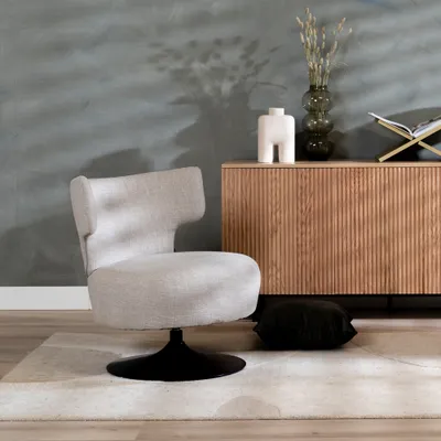 Produktbild von Bronx71 Sessel Metro Leinen drehbar taupe