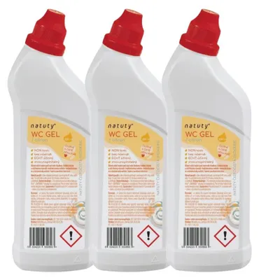Productafbeelding van Natuty toiletreiniger met citroengeur, 850 ml, voordelige verpakking met 3 stuks