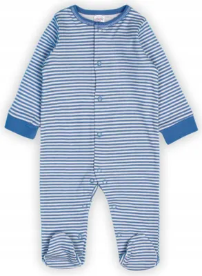 Produktbild von Baby Strampler – Ganzkörper – Blau – Größe 74/80 (6–12 Monate) – 100% Baumwolle – Bequem und stylisch
