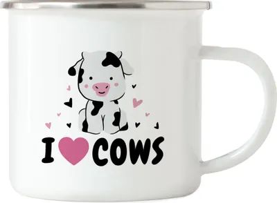 Produktbild von I Love Cows Emaille Tasse Kuh-Fans Kuh-Liebhaber Milchkuh Landwirt