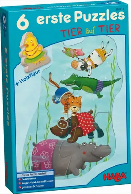 Produktbild von HABA 6 erste Puzzles – Tier auf Tier