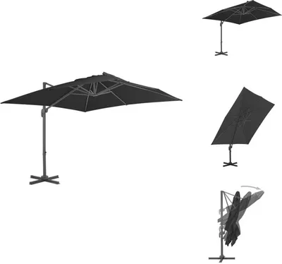 Produktbild von vidaXL Ampelschirm mit Aluminium-Mast Anthrazit 300 x 300 cm -  Sonnenschirme & Sonnenschutze