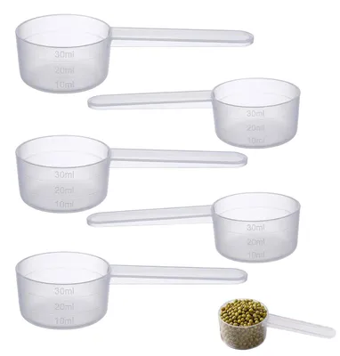 Maatlepel-Set 5 Stück, Dosierlöffel 15 g/30 ml, transparent