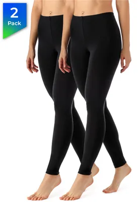 Produktbild von Merry Style Damen Lange Leggings aus Viskose 2 Pack MS10-143 (Schwarz/Schwarz, S)