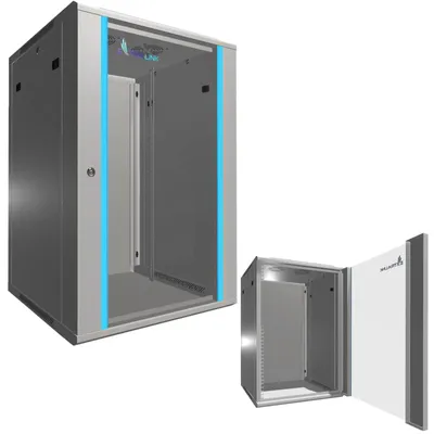 Obrázok produktu pre Extralink 18U 600X600 WALL-MOUNTED RACKMOUNT CABINET GRAY, Nástenný regál, 18U, 150 kg, Zámok, Koľajnice racku, Šedá