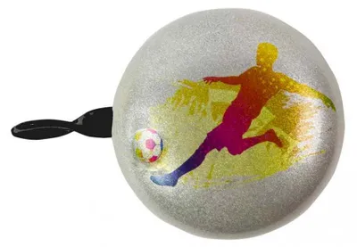 Produktbild von Fahrradklingel Fußball schwarz 60 mm - bbeBells 52369 - Glocke Klingel Läute Schelle