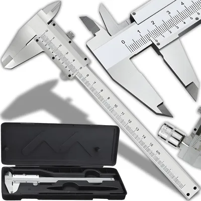 Produktbild von Messschieber Feststellschraube Spritzwasse Staubgeschützt Messwerkzeug Haushalt Präzisionsmessschieber Hausgebrauch Silber Stahl Analoger 150 mm Retoo