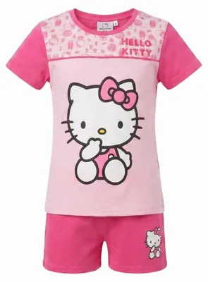 Immagine prodotto di Pigiama per bambina Hello Kitty con maglietta e pantaloncini - Rosa, taglia 104