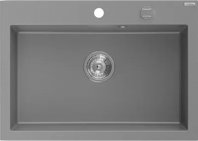 Produktbild von Mexen Elix Granitspüle 1-Becken 700 x 500 mm, grau, Siphon chrom - 6526701005-71