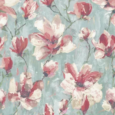 Produktbild von Grandeco - Tapete "Camilla", Floral AG3564 (10 m x 53 cm) (Pink/Petrol)