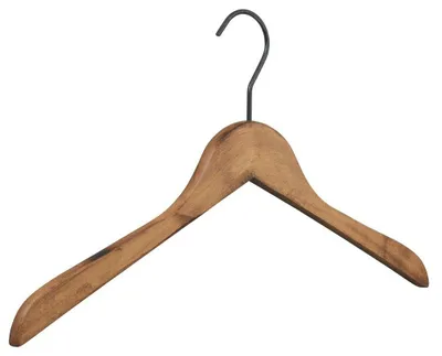 Produktbild von Kleiderbügel aus Holz im Vintage-Stil, Braun, mit Haken aus Altem Kupfer, 43 cm breit