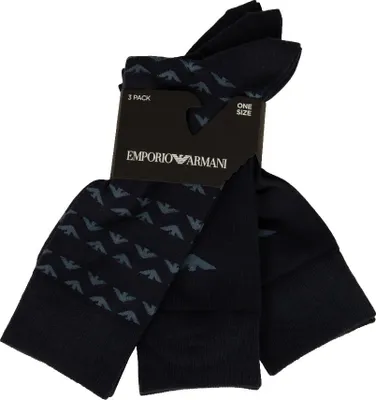 Immagine prodotto di Calze uomo EMPORIO ARMANI 3 paia di calze corte calzini cotone articolo 302402 4F292, OS-SIZE-S/L-MEX CH/G-EU 39/46-UK 5/12-USA 6.5/13.5, Cotone 76%,Poliammide 22%,Spandex 2%