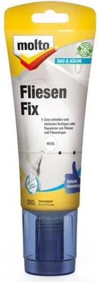 Produktbild von Molto Fliesen Fix, Fliesenfuge, Paste (gebrauchsfertig), Grau, Wand, Guss-Steinfliese, Keramikfliese, Steingutfliesen, Vollverglaste Kachel, Glasfliese, Badezimmer