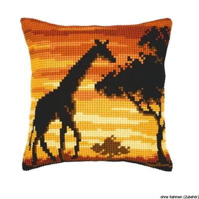 Produktbild von Vervaco Kreuzstichkissen "Afrika Giraffe", Stickbild vorgezeichnet
