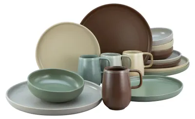 Produktbild von CreaTable, 23188, Uno Natural, Kombiservice 16-tlg, Steinzeug