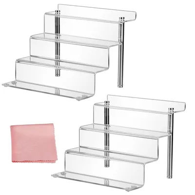 4-stufiger Acryl-Präsentationsständer, 2er-Pack, transparent