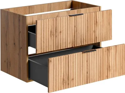 Produktbild von Waschtisch-Unterschrank 80cm ADELAIDE-56 in Wotaneiche Nb., 2 Softclose-Auszüge, B/H/T ca. 80/57/46 cm