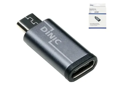 Produktbild von DINIC USB-Adapter, Micro-USB Stecker auf USB-C Buchse, Grau