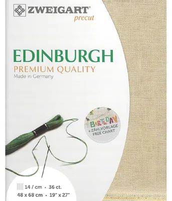 Immagine prodotto di Tessuto da ricamo EDINBURGH Zweigart Precut 35 ct. 3217 colore 233 avorio antico, tessuto da ricamo in 100% lino per ricamo 48x68 cm