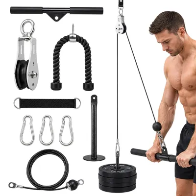 Obrázok produktu pre Sada fitness káblov s lanom na triceps a rovnou tyčou